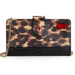 CHRISTIAN LOUBOUTIN Iphone 11 Pro Loubi-flap Leopard-print Leather Phone Case